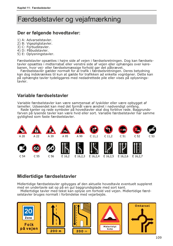 En af siderne i teoribogen